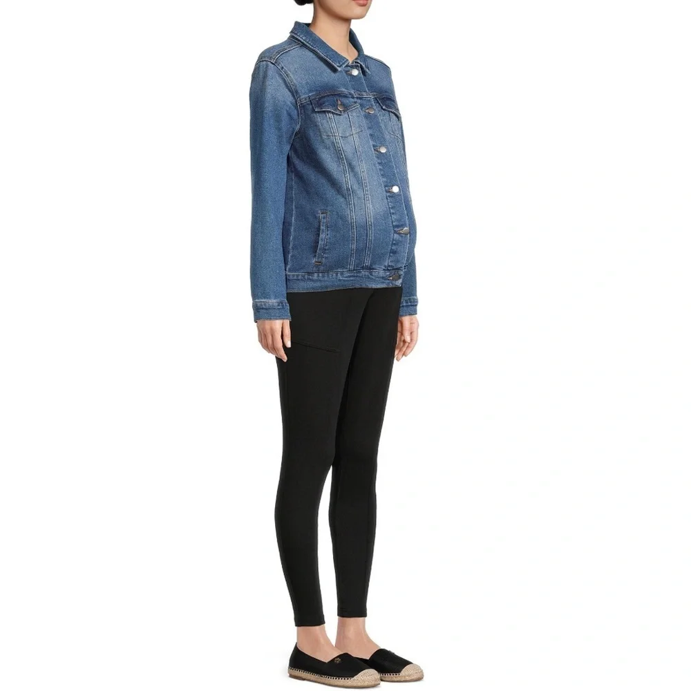 Women's Maternity Trucker Jacket - Picture 2 of 7